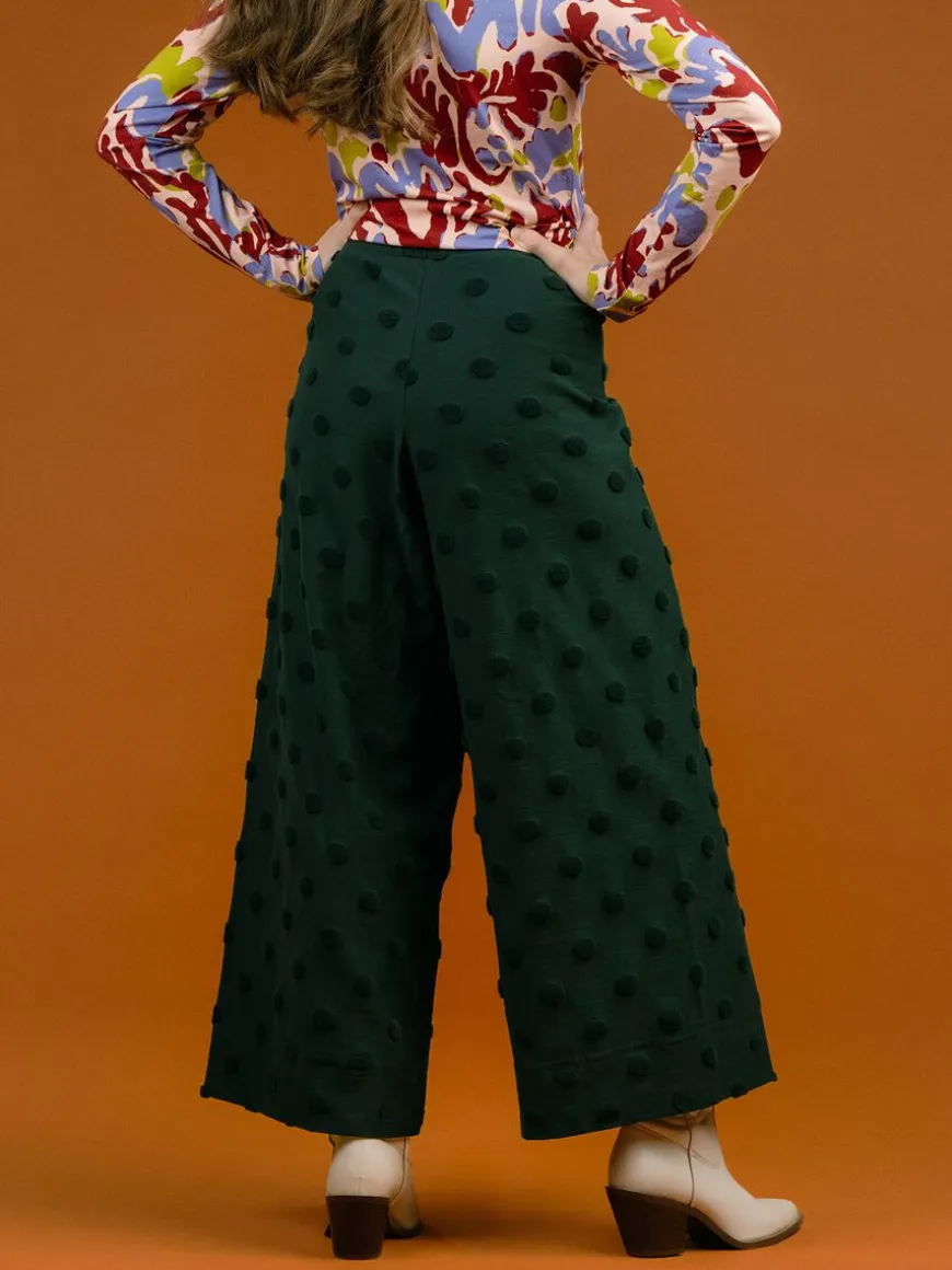 Aarre Alex Culottes Housut, Vihrea Big Dot