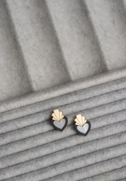 Butoni Hearts Nappikorvakorut, Musta