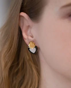 Butoni Hearts Nappikorvakorut, Musta