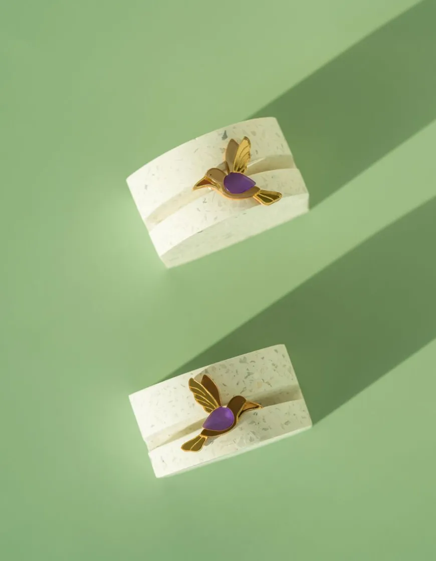 Butoni Kolibri Nappikorvakorut, Violetti