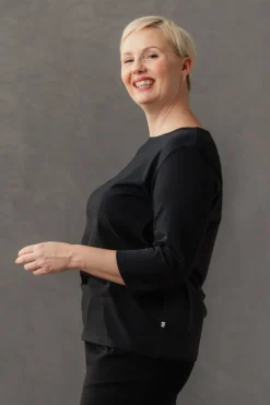 Fiia 3/4-Hihainen Paita, Musta