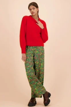 Kaiko Flowy Housut, Green Meadow