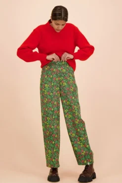 Kaiko Flowy Housut, Green Meadow