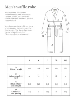 Miesten Vohvelikylpytakki, Harmaansininen