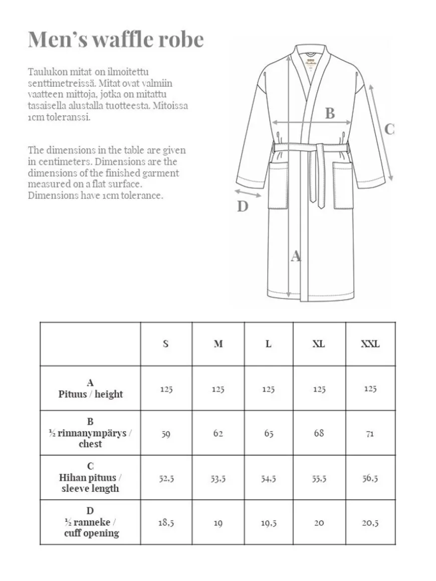 Miesten Vohvelikylpytakki, Harmaansininen