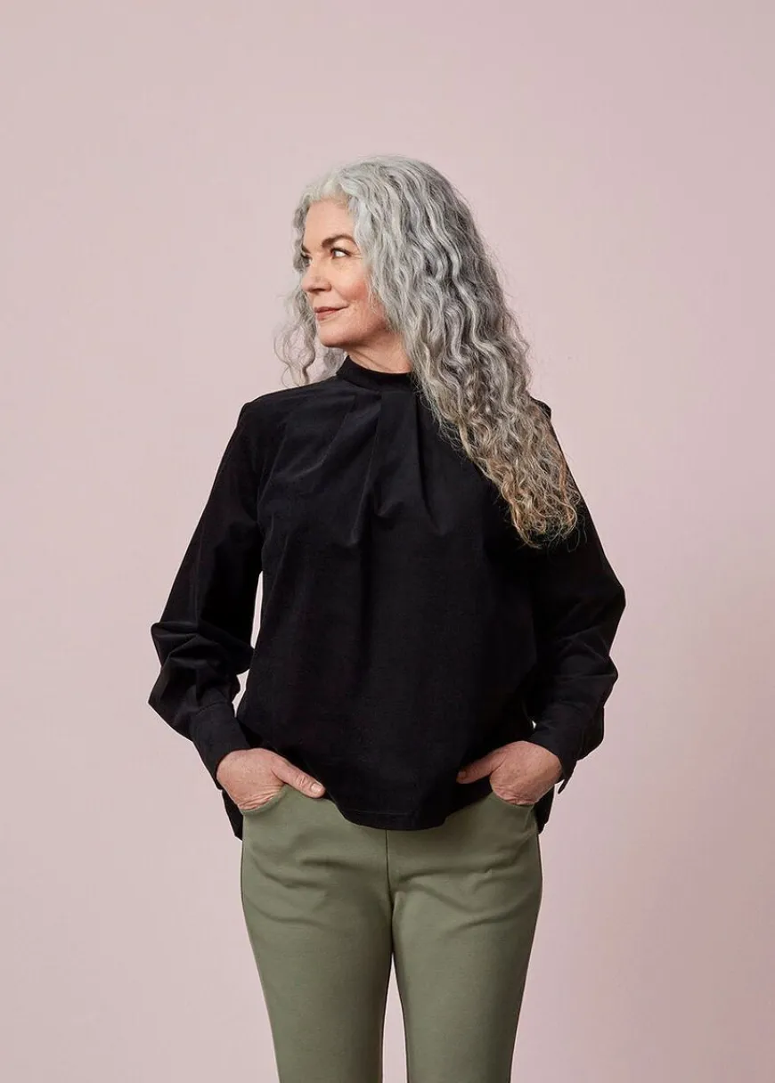 Papu Pleated Paita, Musta Babycord