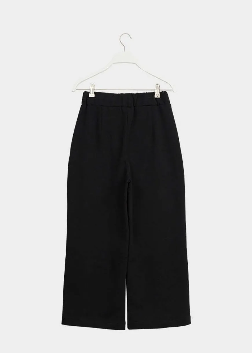 Papu Wide Leg Housut Pitka, Musta