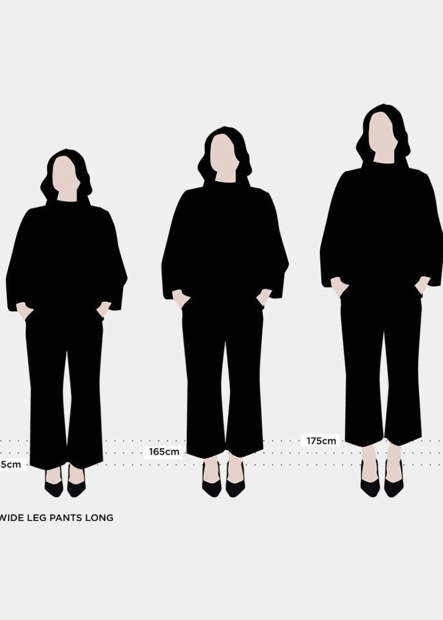 Papu Wide Leg Housut Pitka, Musta