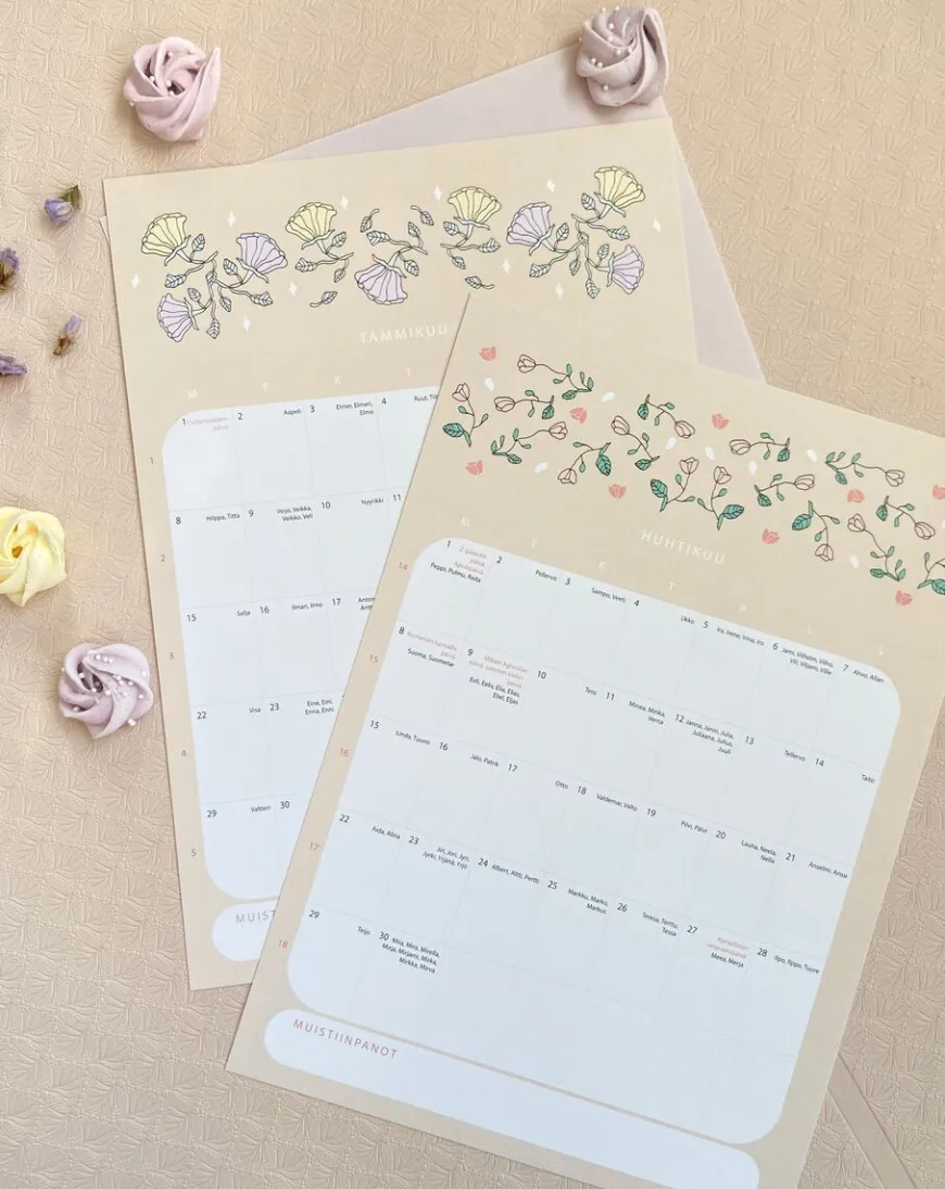 Puuhala Design Seinakalenteri 2024