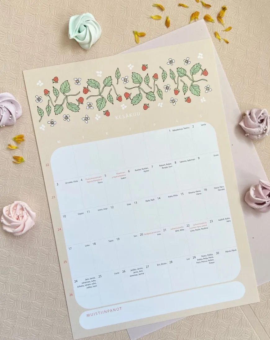 Puuhala Design Seinakalenteri 2024