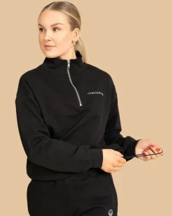 Riva Half-Zip Collegepaita, Musta