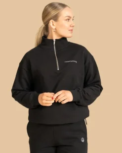 Riva Half-Zip Collegepaita, Musta