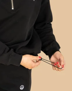 Riva Half-Zip Collegepaita, Musta