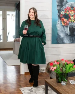 Riva Pitkahihainen Mekko, Tummanvihrea